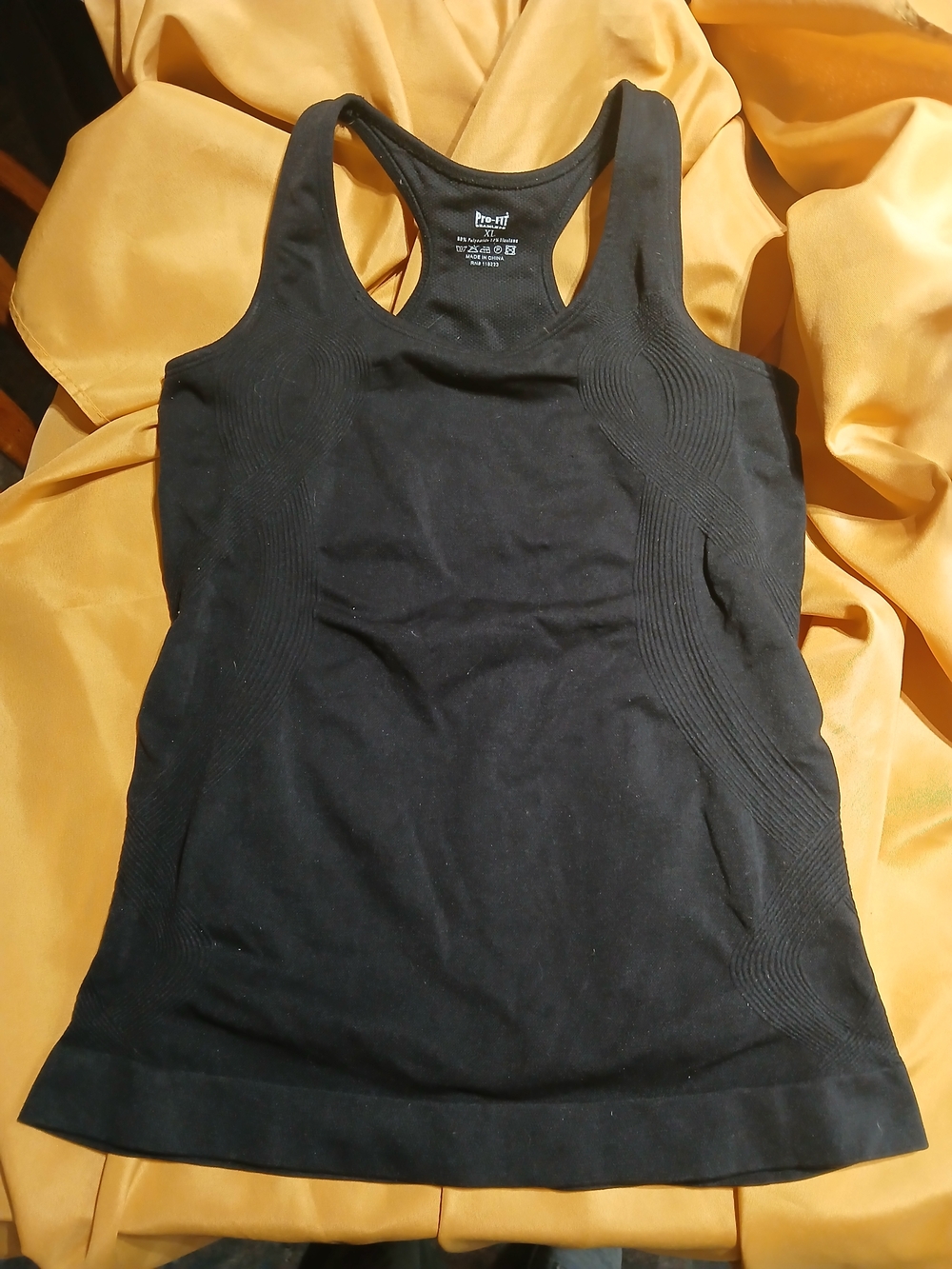 Pro-Fit Black Seamless Racerback Workout Tank Top XL